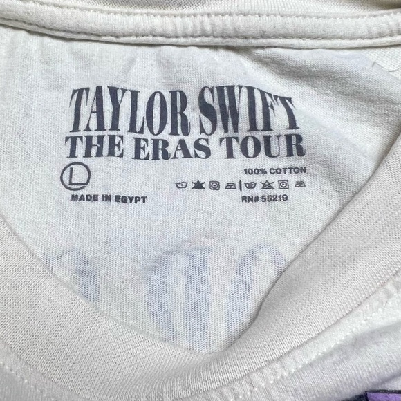 Taylor Swift The Eras Tour US Dates T-Shirt Cream Beige Official Merch Large - Picture 3 of 3
